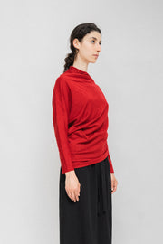 YOHJI YAMAMOTO - Asymmetrical red wool sweater (late 80's)