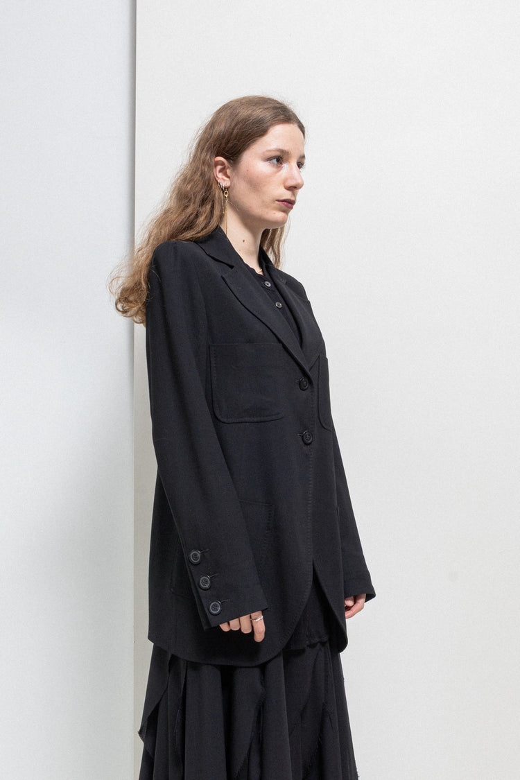 ANN DEMEULEMEESTER - 1990's Wool jacket with patch pockets – L'OBSCUR