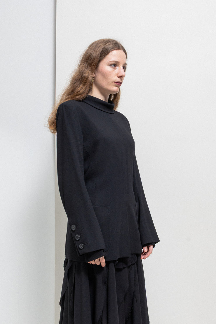 ANN DEMEULEMEESTER - FW95 Inverted wool jacket with patch pocket