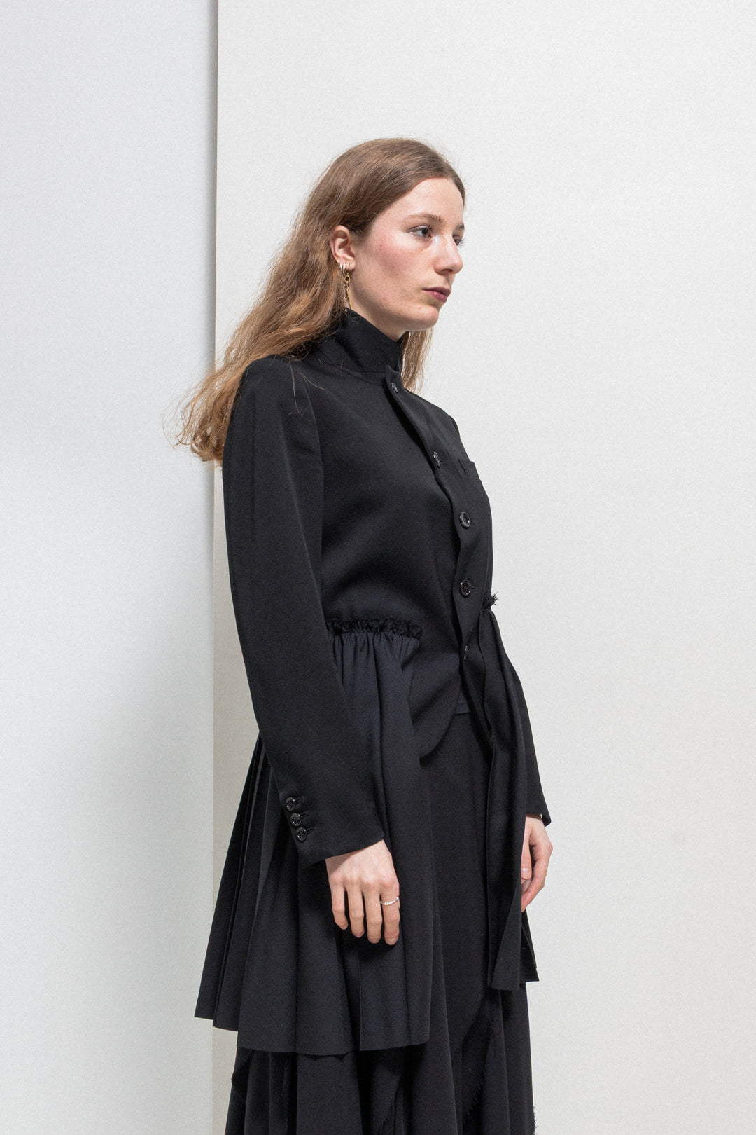 COMME DES GARÇONS BLACK - SS20 Button up wool jacket with pleated