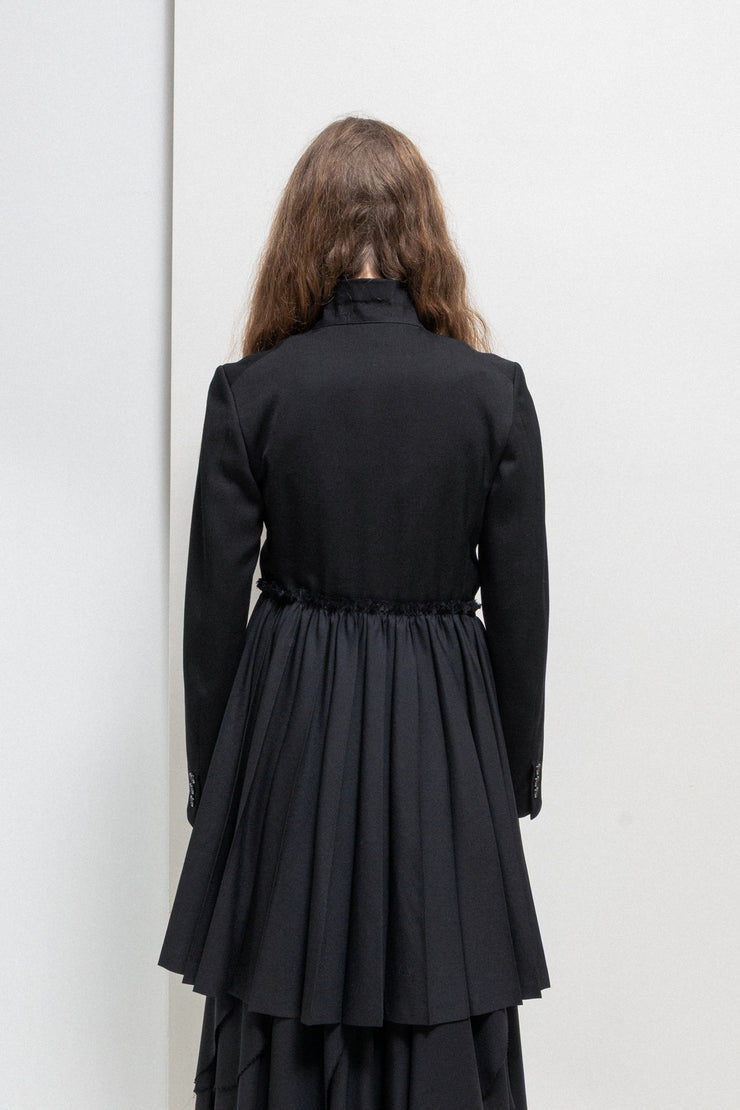 COMME DES GARÇONS BLACK - SS20 Button up wool jacket with pleated