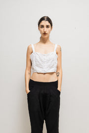 ANN DEMEULEMEESTER - SS94 Pleated cotton bra top (runway)