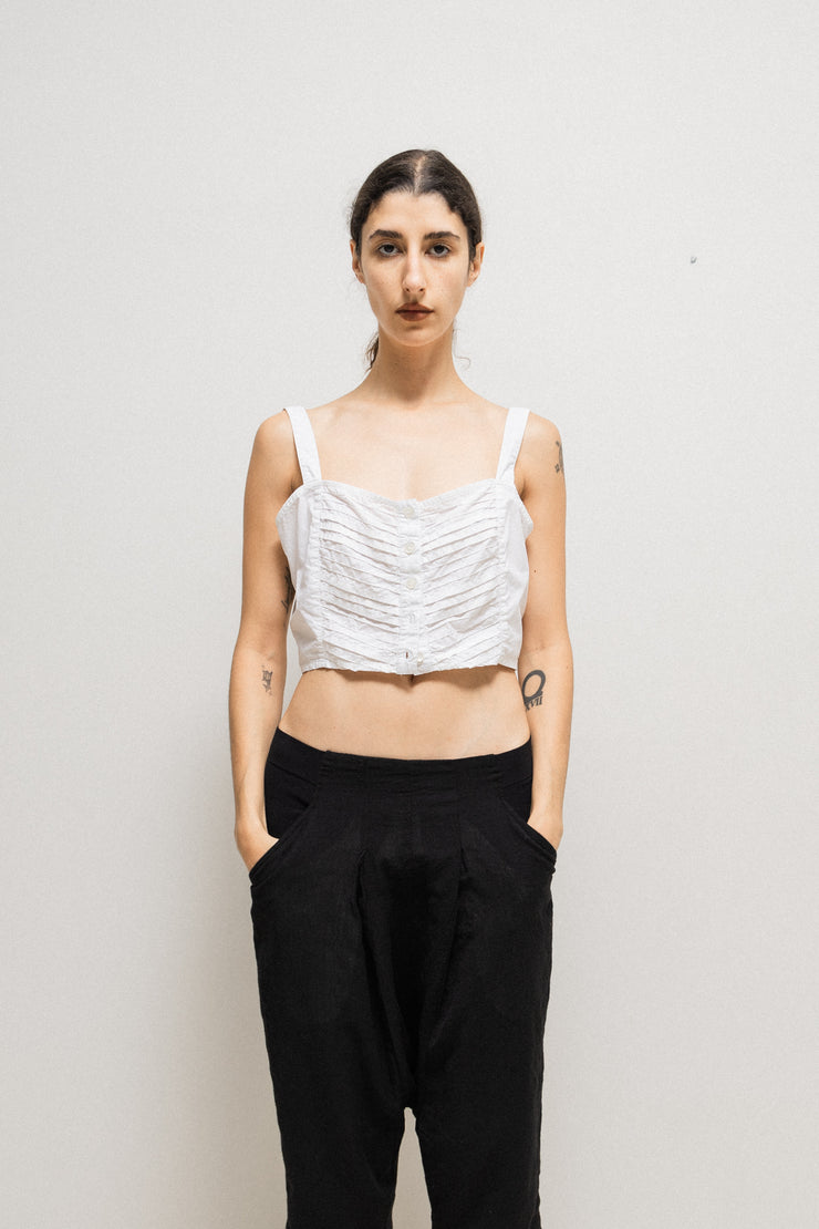 ANN DEMEULEMEESTER - SS94 Pleated cotton bra top (runway)