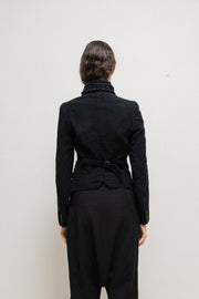 ANN DEMEULEMEESTER - FW08 Thick cotton jacket with 3D collar details (runway)