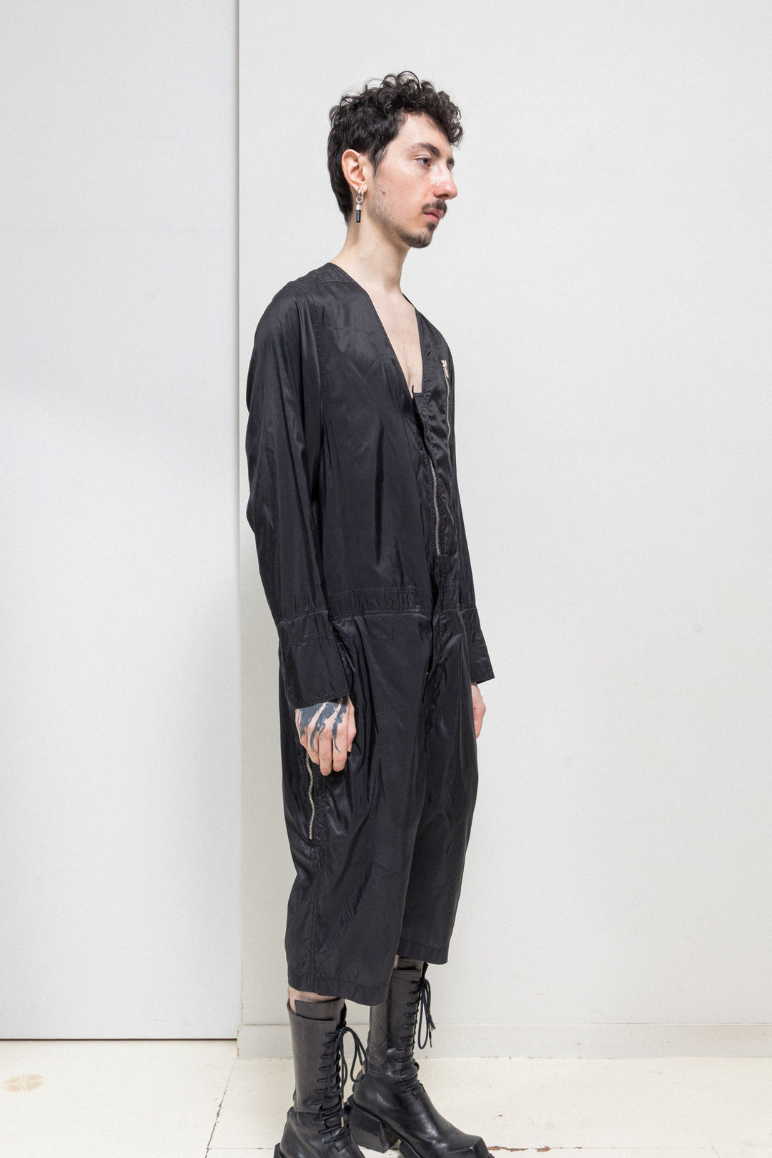 RICK OWENS - SS14 « VICIOUS » Aircut nylon jumpsuit (runway) – L