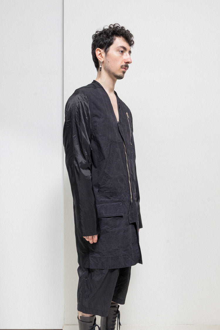 RICK OWENS - SS14 « VICIOUS » Cotton zip up jacket with nylon