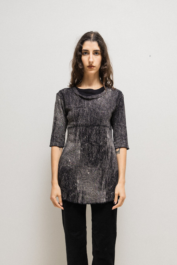 UNDERCOVER - SS04 « Languid » Double layer patterned top with frilled edges