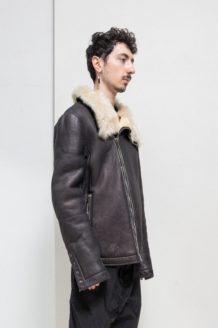 RICK OWENS ムートンジャケット RICK OWENS - FW13 « PLINTH » Shearling lamb leather jacket with
