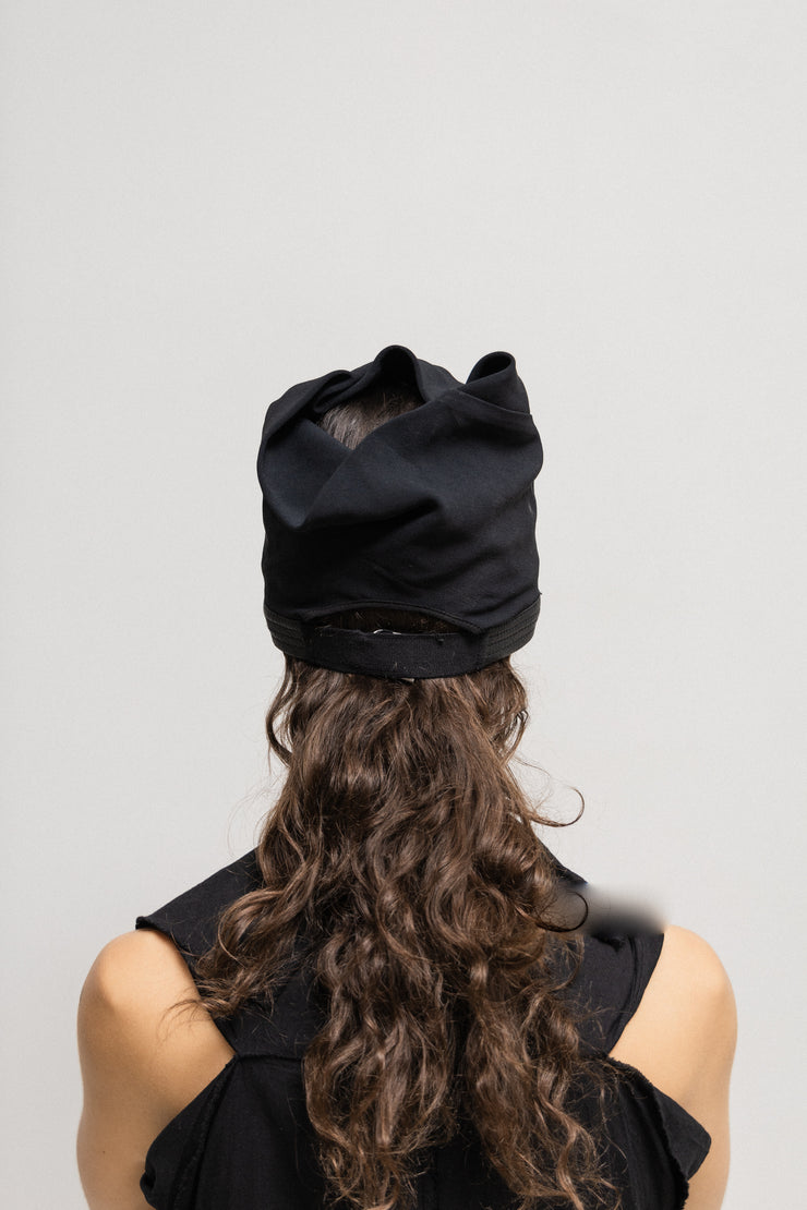 RICK OWENS - SS09 « STRUTTER » Lamb leather trimmed nun hat (short)