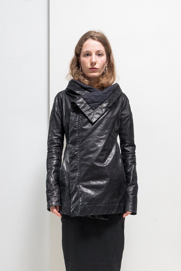 RICK OWENS - FW14 « MOODY » Padded calf leather mid length high