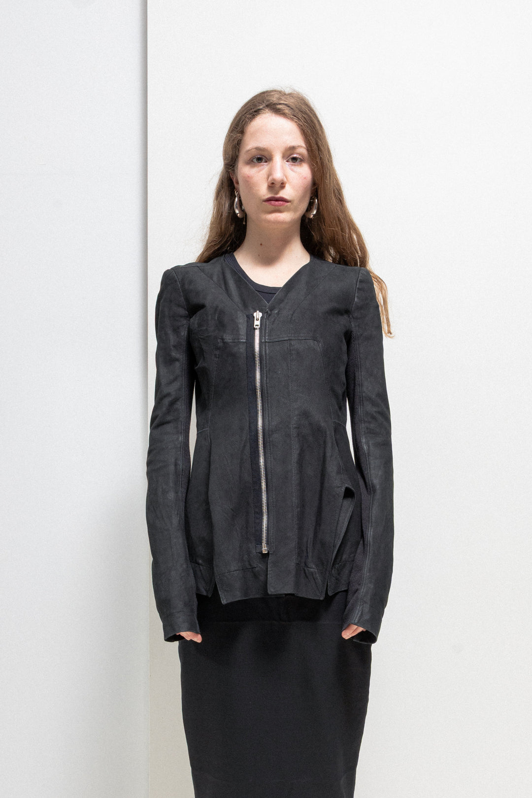 ​RickOwens 16SS CYCLOPS シャツジャケット 46 本人着用 RICK OWENS - SS16 « CYCLOPS » Lamb leather zip up jacket with