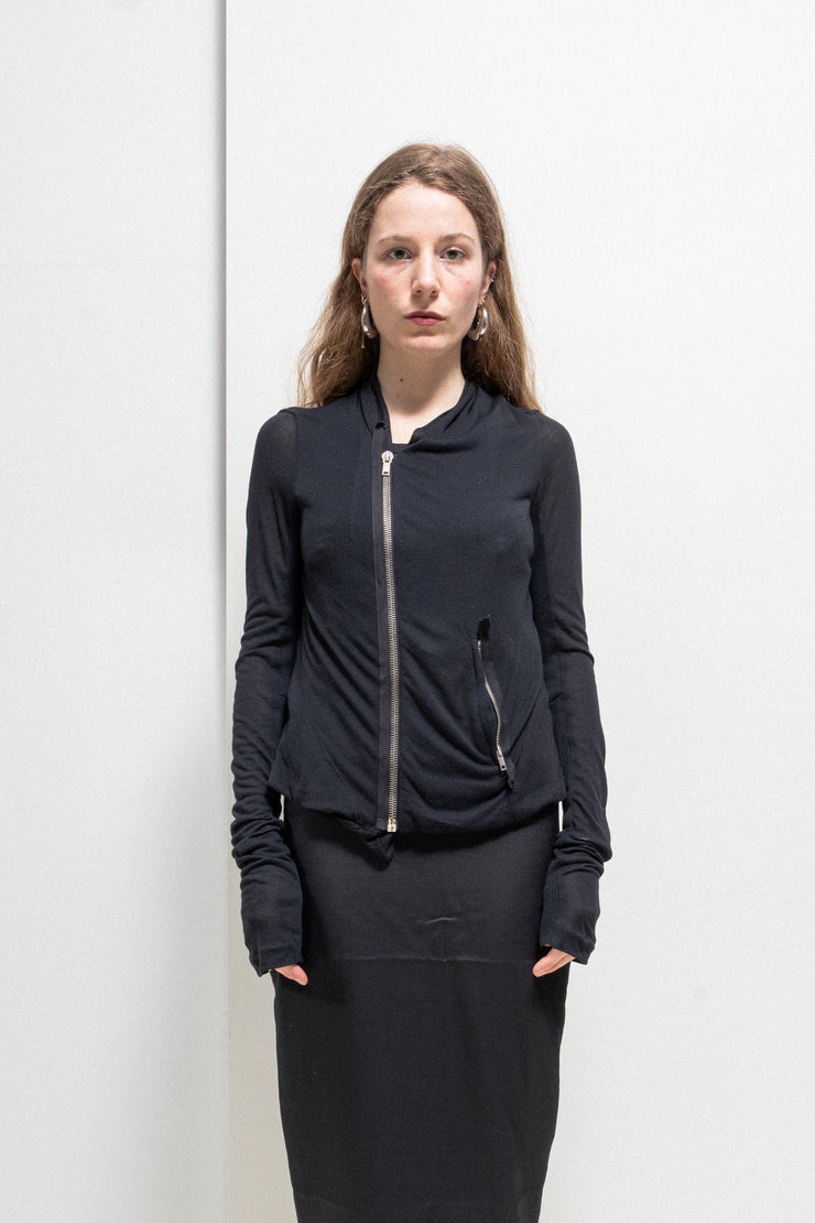 RICK OWENS LILIES - Late 2000's Soft jersey jacket with zipper
