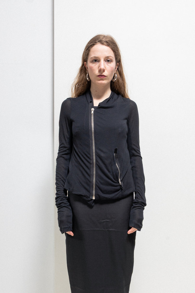 RICK OWENS LILIES - Late 2000's Soft jersey jacket with zipper