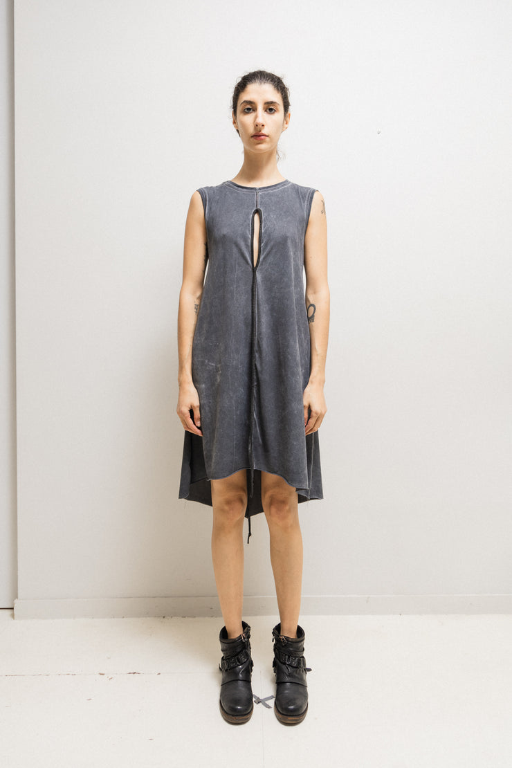 ISAAC SELLAM - Sleeveless washed dress with cutouts