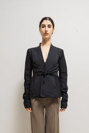 RICK OWENS - SS09 « STRUTTER » Textured cotton blend jacket with straps to tie up (runway)