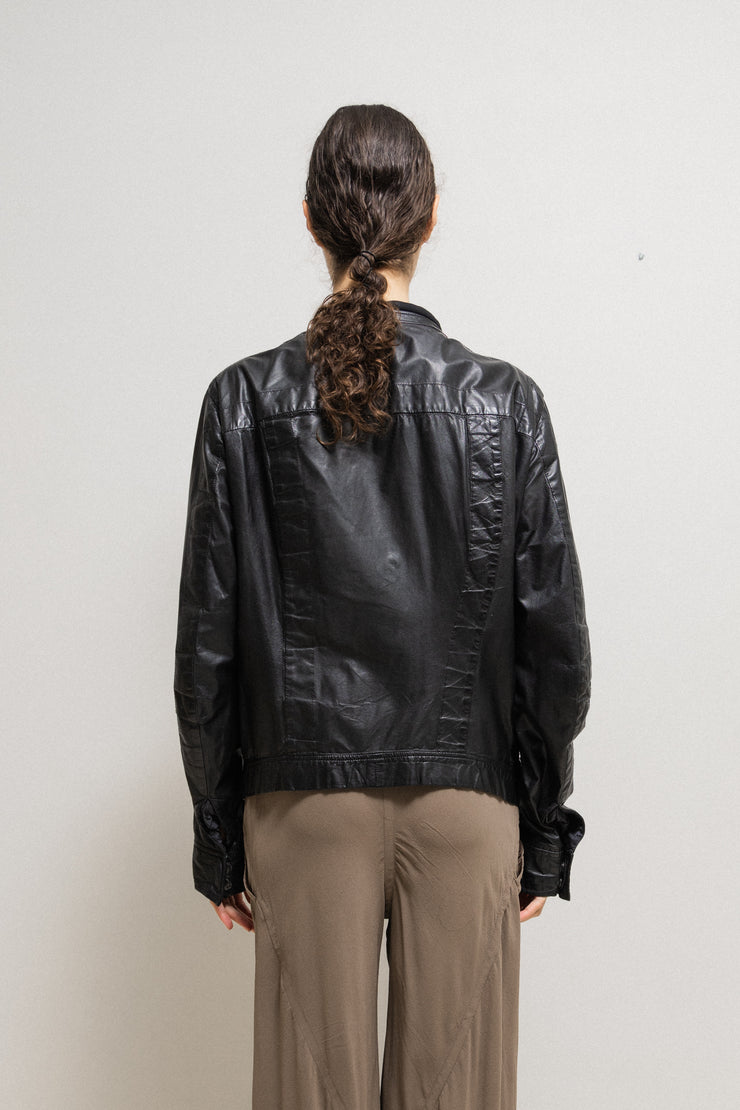 RICK OWENS - SS04 « CITROËN » Kangaroo leather jacket with chest paneling (runway)