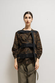 YOHJI YAMAMOTO - SS06 Camo cotton jacket with front straps