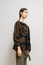 YOHJI YAMAMOTO - SS06 Camo cotton jacket with front straps