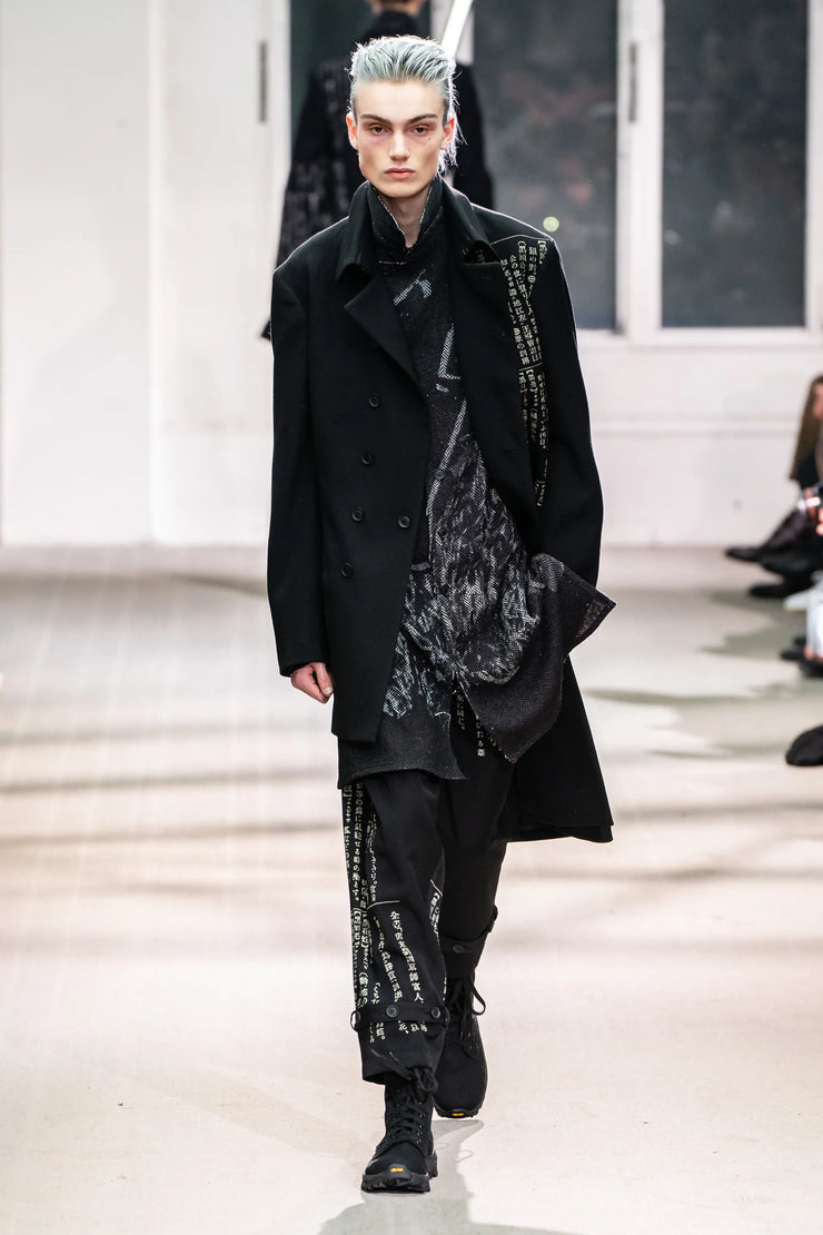 YOHJI YAMAMOTO POUR HOMME - FW19 Lace up canvas boots with Vibram soles (runway)