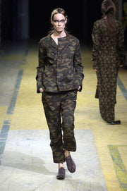YOHJI YAMAMOTO - SS06 Camouflage cotton pants with bottom frills (runway)