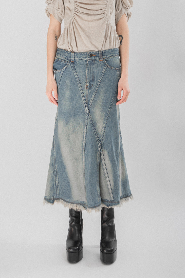 JUNYA WATANABE - SS02 Diamond pattern denim skirt (runway