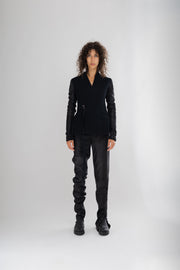 RICK OWENS - FW11 LIMO wool jacket with leather sleeves