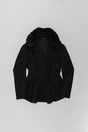 YOHJI YAMAMOTO - FW97 Wool jacket with a removable faux fur collar