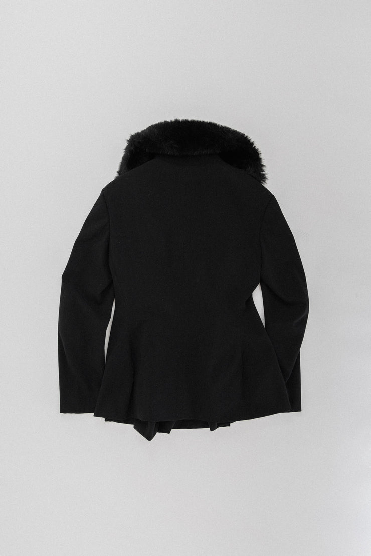 YOHJI YAMAMOTO - FW97 Wool jacket with a removable faux fur collar