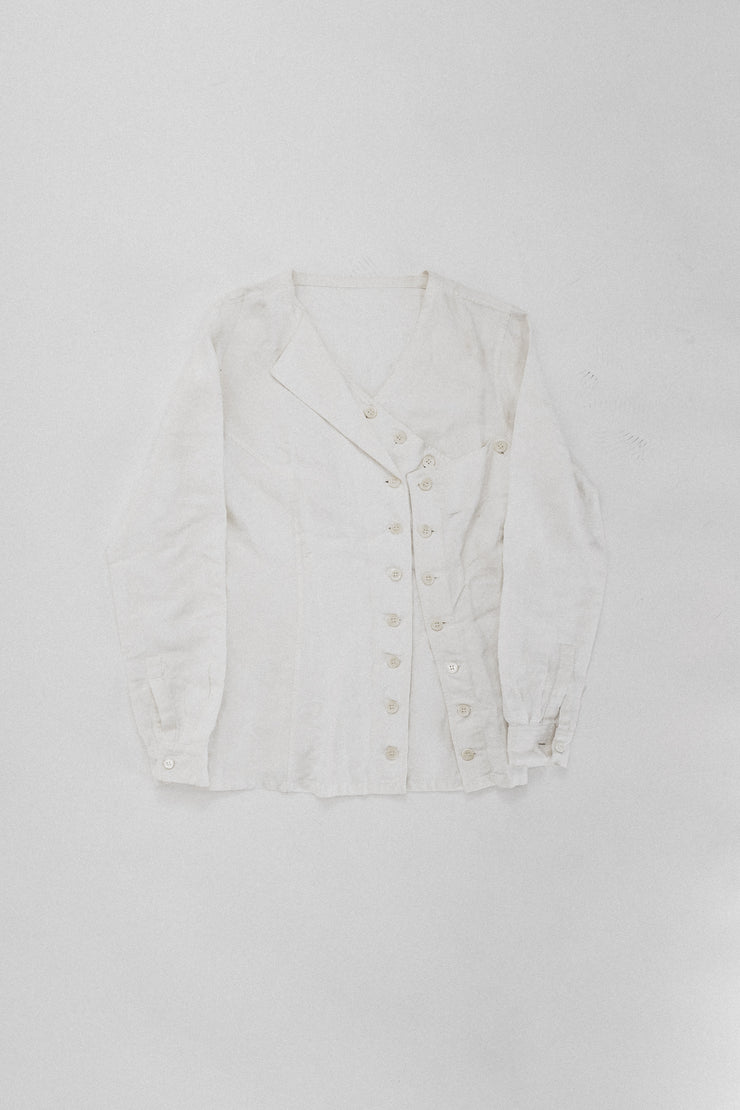 YOHJI YAMAMOTO - Triple buttoning linen shirt (late 80&
