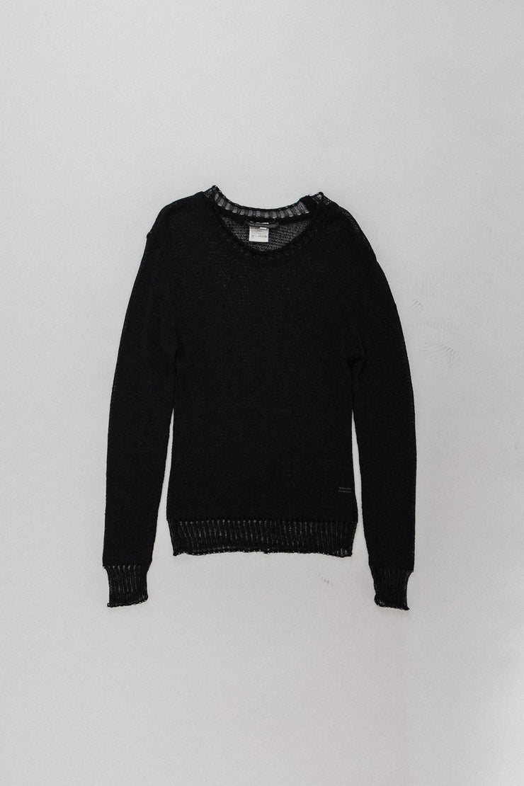 ANN DEMEULEMEESTER - SS98 Net sweater with patterned hems