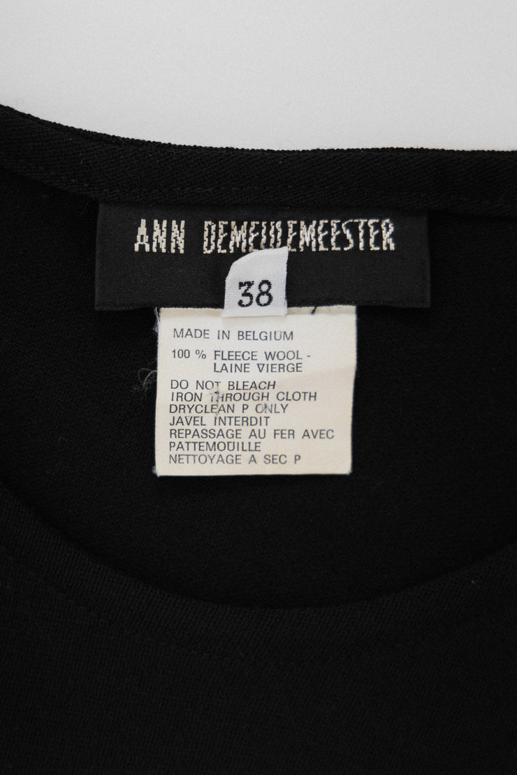 ANN DEMEULEMEESTER - Wool dress with large sleeves (90&