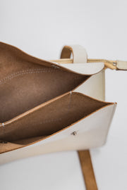 COMME DES GARCONS - TRICOT White leather bag (80's)