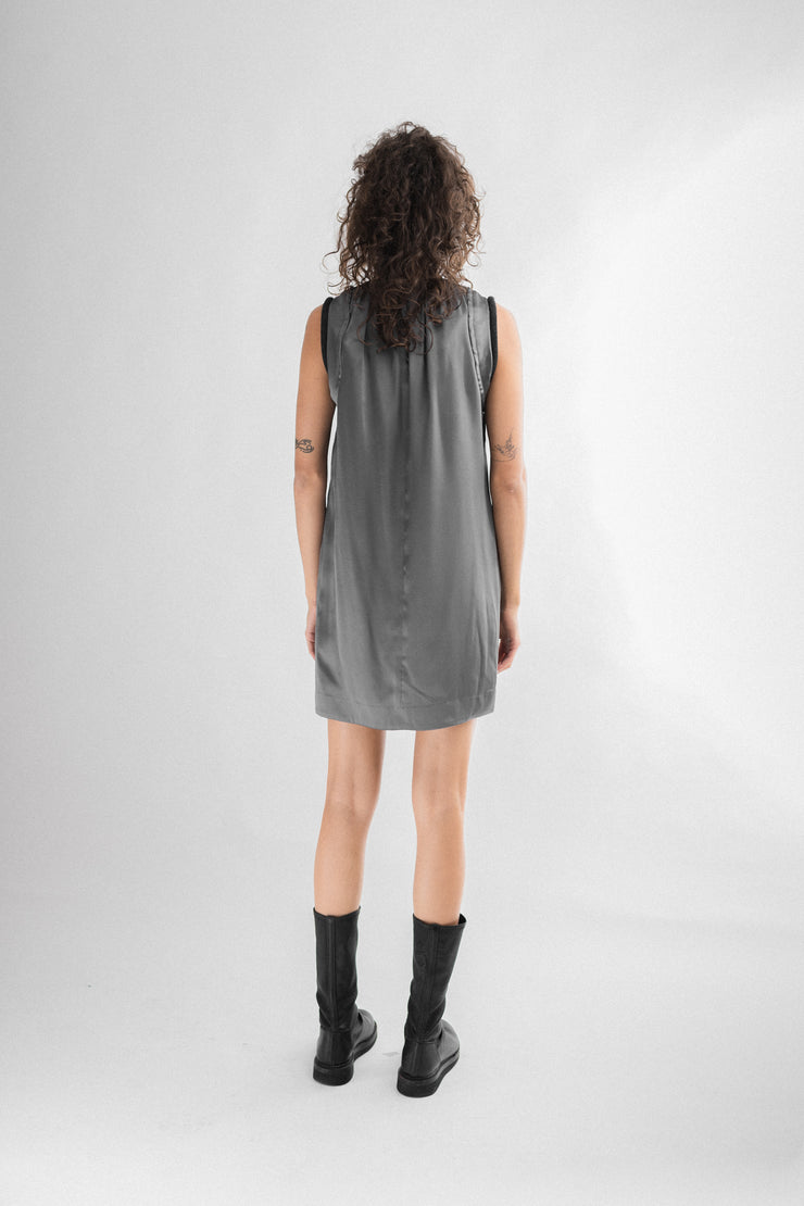 UNDERCOVER - AW07 “Knit” Silk ruched mini dress (runway)
