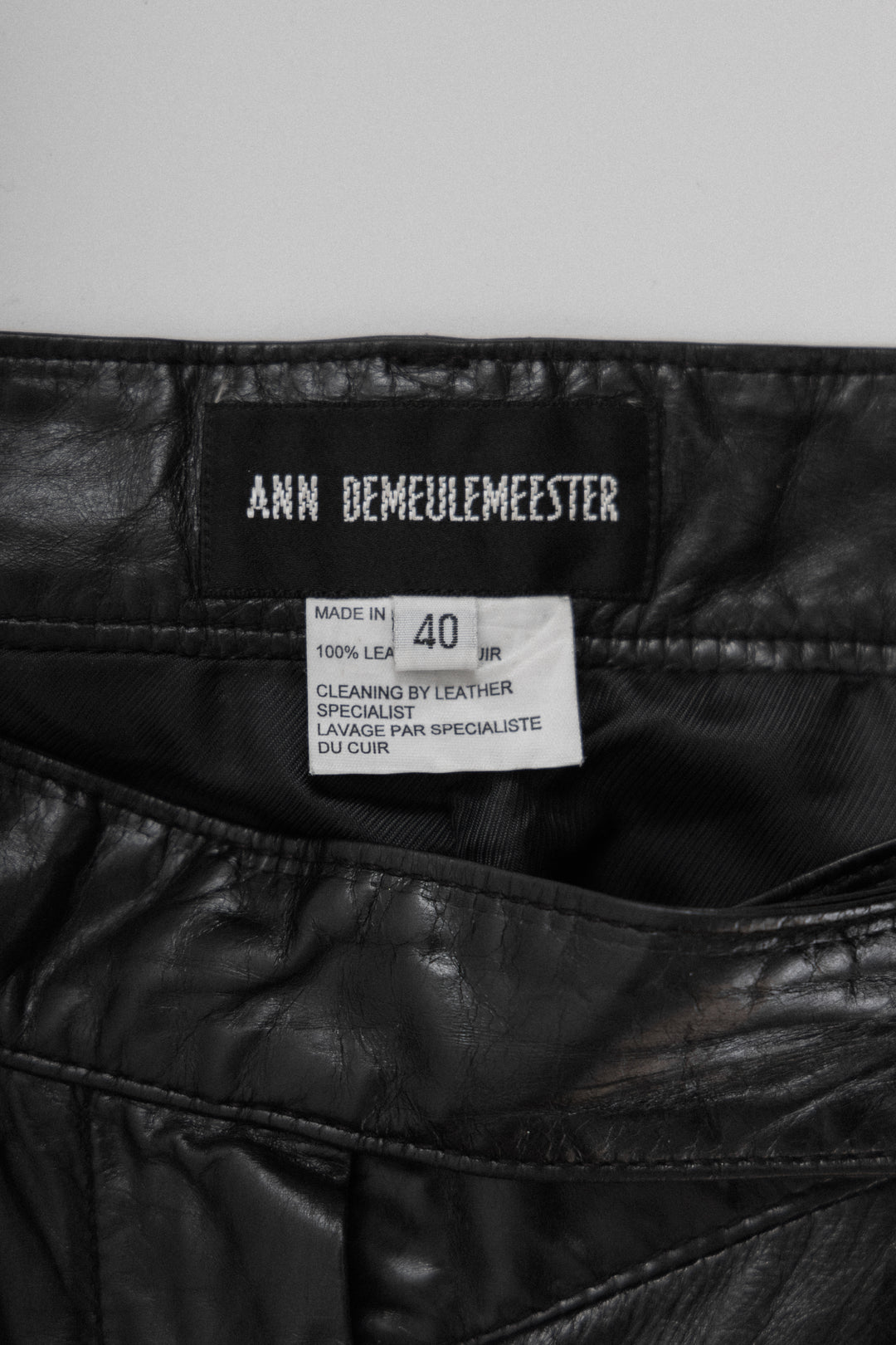 ANN DEMEULEMEESTER - SS01 Leather pants – L'OBSCUR