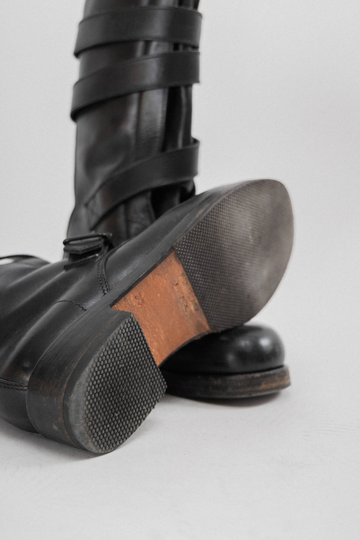 HELMUT LANG - FW03 Leather strap boots (runway)