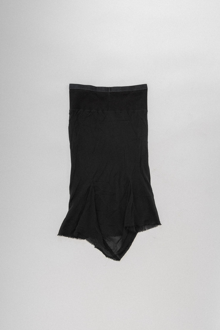 RICK OWENS - FW10 GLEAM Silk skirt with frayed hems