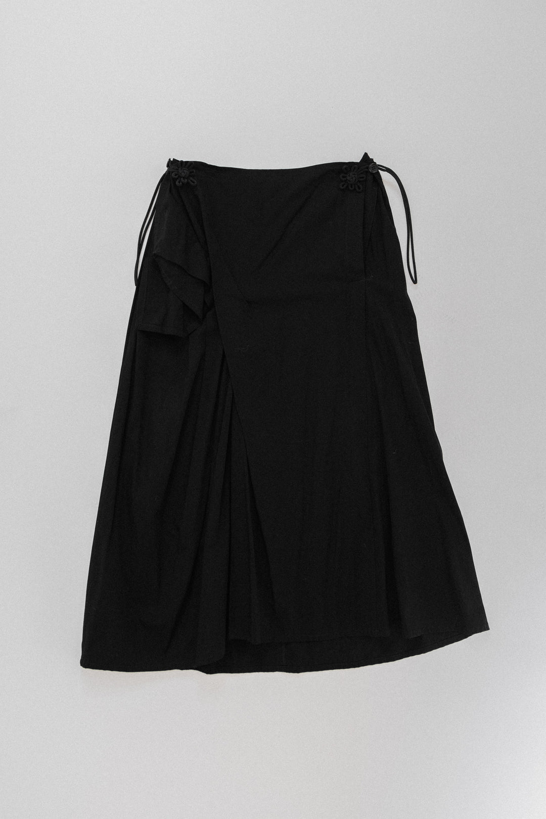 YOHJI YAMAMOTO - SS08 Long skirt with side knots and pleats – L'OBSCUR
