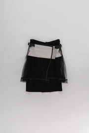 COMME DES GARCONS - FW04 Bow mini skirt with net panels (runway)