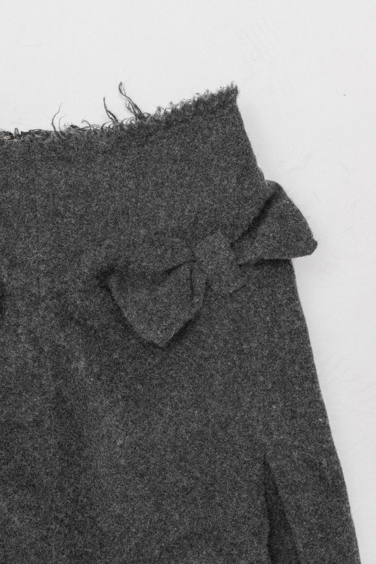 JUNYA WATANABE - FW03 Distressed grey bow skirt (runway) – L