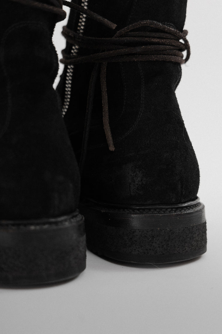 RICK OWENS - Lace up high leather boots