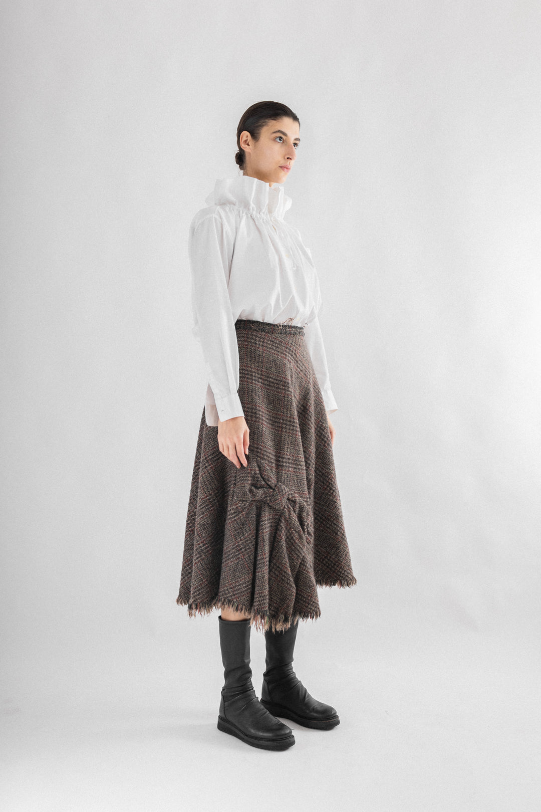 JUNYA WATANABE - FW03 Distressed tartan bow skirt (runway) – L'OBSCUR