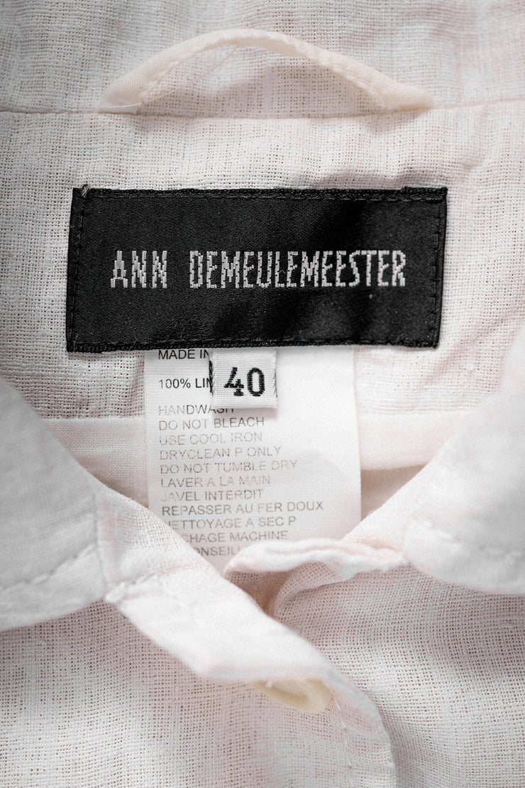 ANN DEMEULEMEESTER - SS99 Artisanal linen trucker jacket (runway)