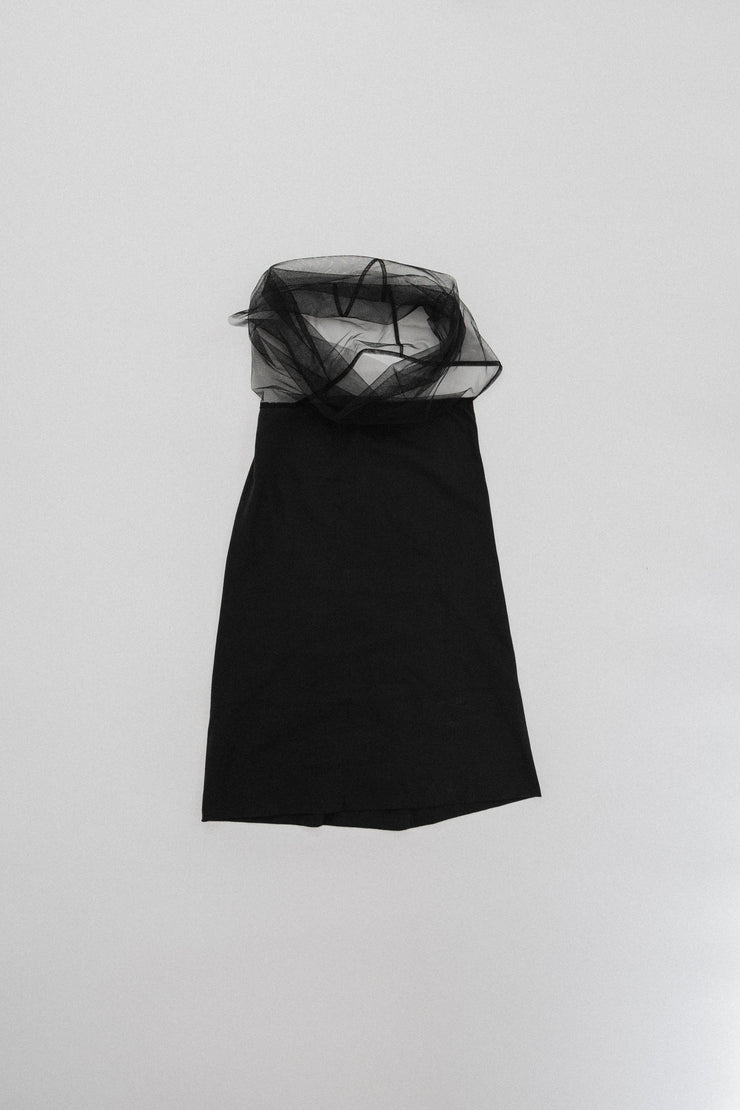 RICK OWENS - SS11 ANTHEM Backless top with a crumpled mesh collar