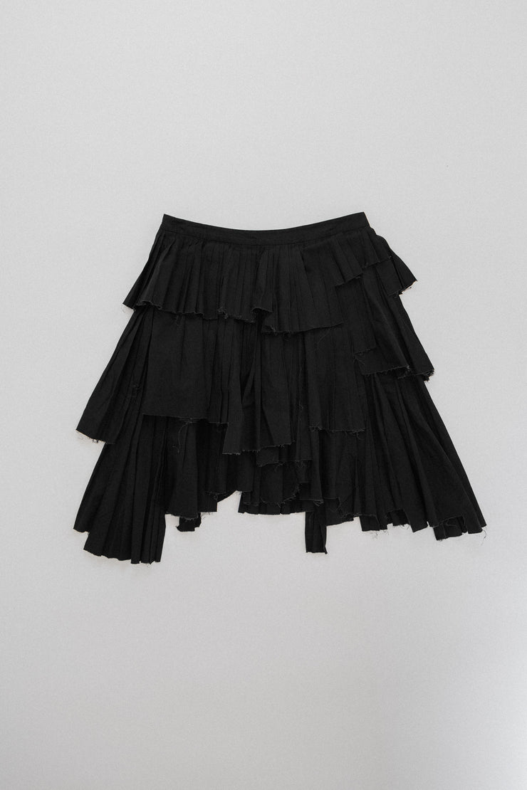 A.F VANDEVORST - SS04 Puffy pleated skirt with frayed edges (runway)