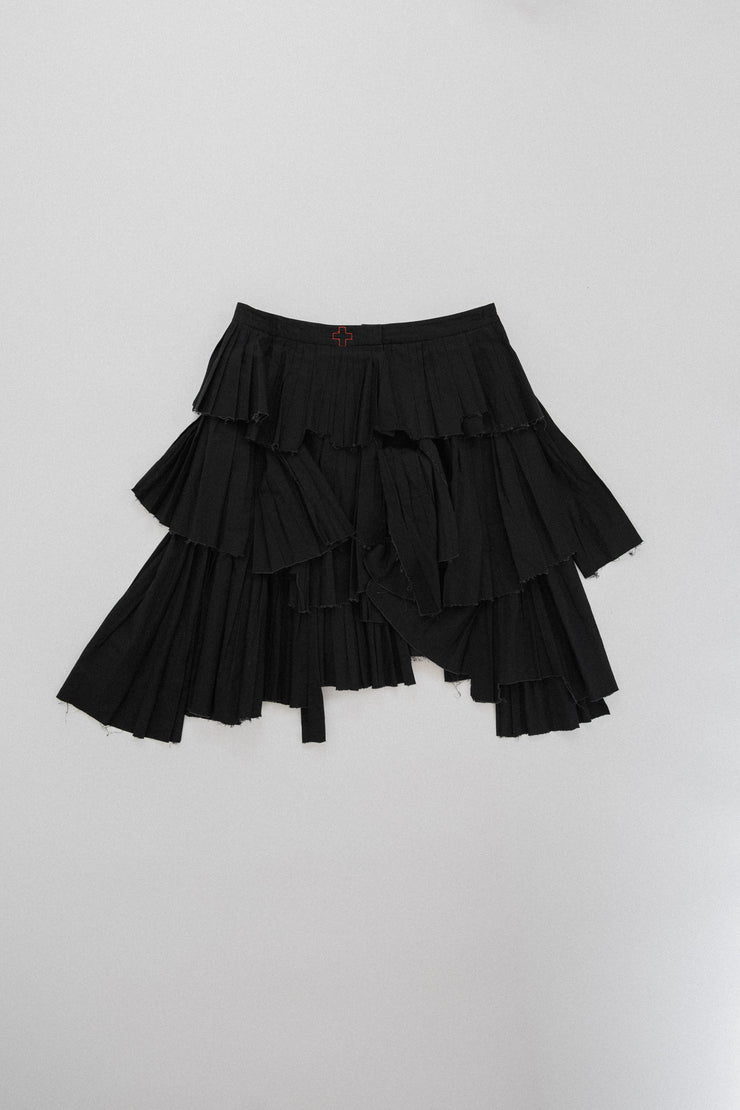A.F VANDEVORST - SS04 Puffy pleated skirt with frayed edges (runway)
