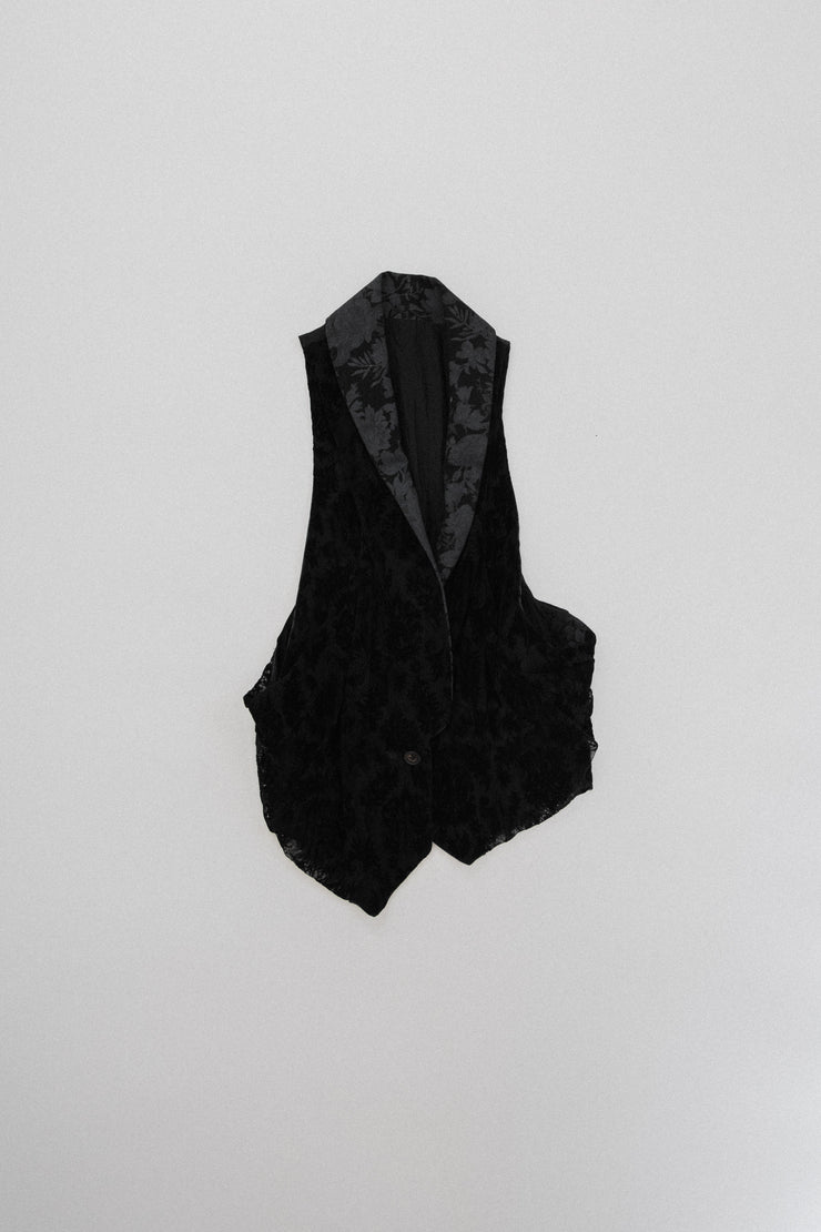 IF SIX WAS NINE - Cropped velvet floral vest