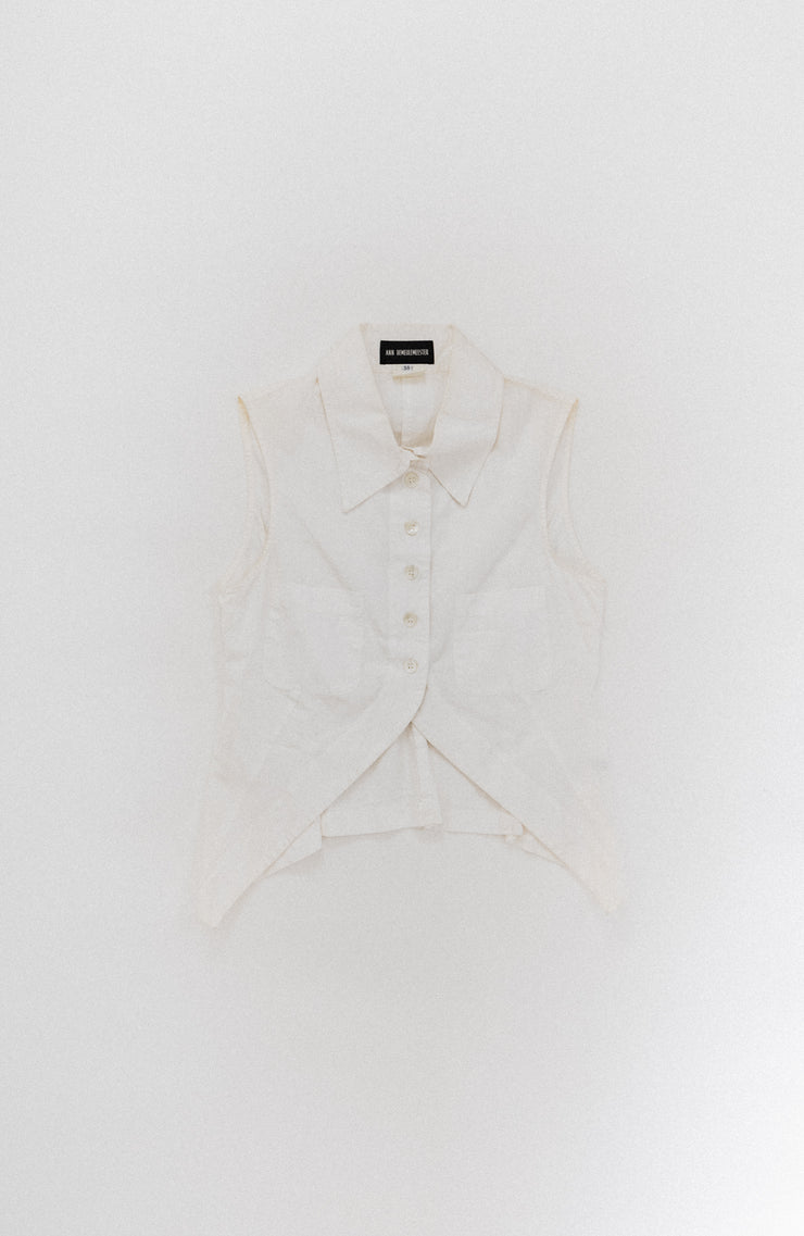ANN DEMEULEMEESTER - A cut button up shirt (90&