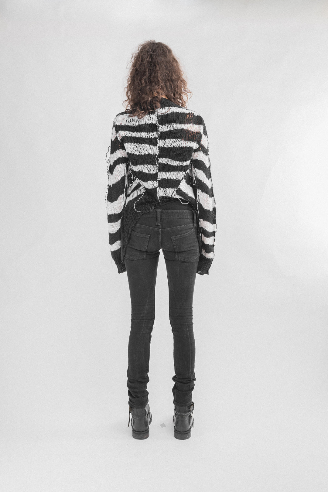 ANN DEMEULEMEESTER - SS06 Linen striped cardigan (runway) – L'OBSCUR