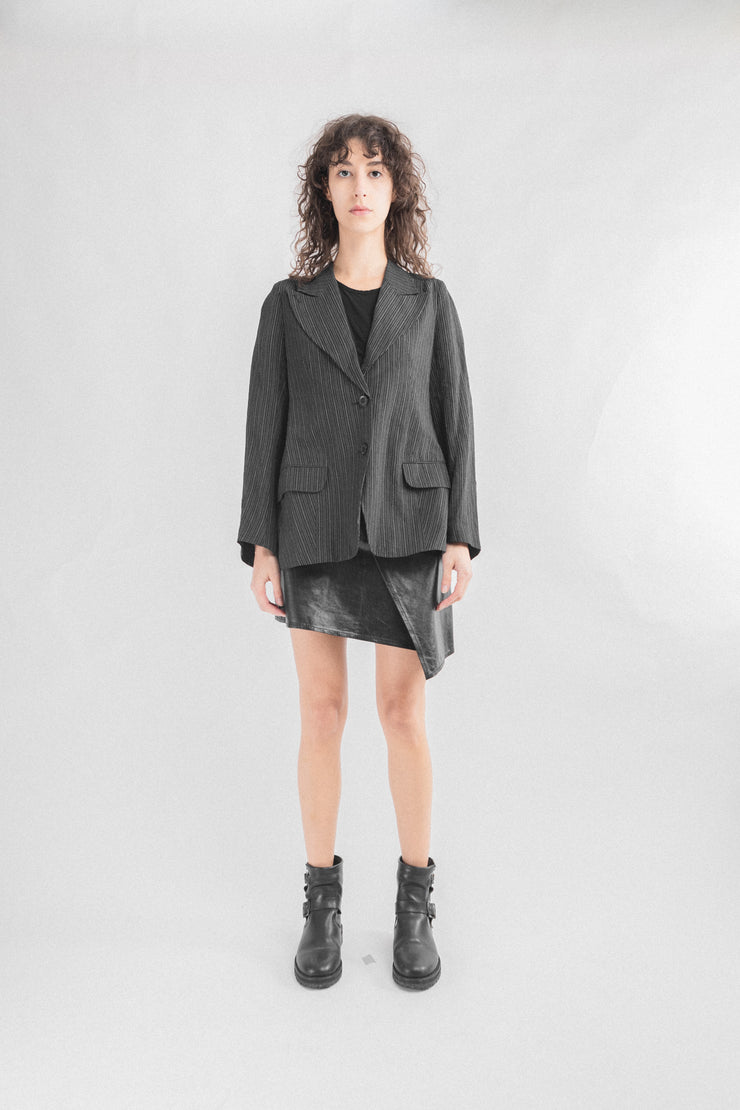 ANN DEMEULEMEESTER - Wrap leather skirt (late 90&