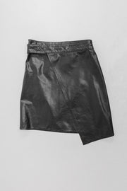 ANN DEMEULEMEESTER - Wrap leather skirt (late 90's)